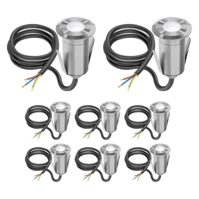 Immagine di ledscom.de Lampada da incasso a pavimento GLOX 8 LED per esterni, IP67, alluminio, rotonda, Ø 33 mm, bianco, opaco