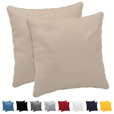 Immagine di Dreamzie federa per cuscino 50 x cm (set di 2) 100% cotone jersey 150 gsm, colore: beige, cotone, resistente e ipoallergenico
