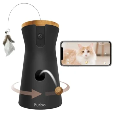Immagine di Furbo Videocamera 360 per Gatti [BASE]: Con app, Vista rotante a 360...
