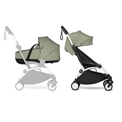 Immagine di Passeggino Completo BABYZEN YOYO2 Include YOYO Navicella (Olive), Telaio (Bianco) &amp; Rivestimento colorato 6+ (Olive) Per Bambini fino a 22 kg