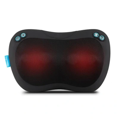 Immagine di HoMedics Cuscino Massaggiante Shiatsu Riscaldato Massaggiatore per Schiena, Collo e Spalle con Massaggio Profondo dei Tessuti, 4 Nodi Rotanti, 2 Direzioni,