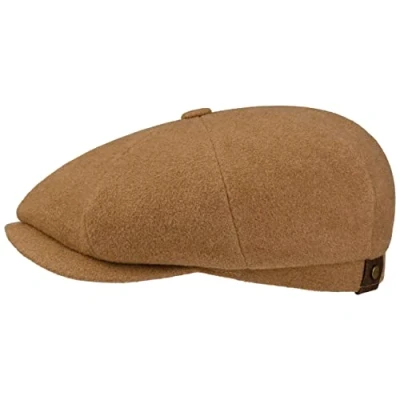 Immagine di Stetson Hatteras Nero Berretto con Visiera Unisex Coppola Lana e Cachemire Tappo a Palloncino Fodera in Flanella Autunno/Inverno Cammello 58 cm