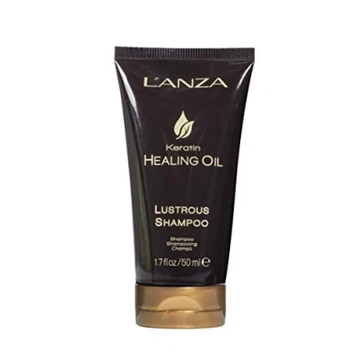 Immagine di L&#039;ANZA Keratin Healing Oil Shampoo Lisciante per Capelli Danneggiati, Nutre, Ripara e Aumenta la Lucentezza un Look Liscio Effetto Seta, Non contiene Solfati, Parabeni, Senza Glutine, 50 ml