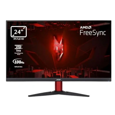 Immagine di Acer Nitro KG242YEbiif, Monitor Gaming PC 24&quot;, Display IPS Full HD 100 Hz, 1 ms (VRB), 16:9, FreeSync, VGA, HDMI (1.4), Lum 250 cd/m2, ZeroFrame, Cavo Incluso