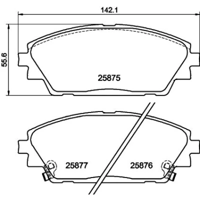 Immagine di HELLA 8DB 355 021 421 Kit pastiglie freno con segnalatore acustico usura MAZDA: CX 3, 3 Hatchback, 30