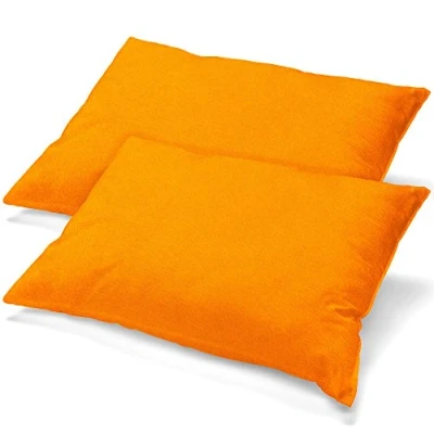 Immagine di aqua textil 0011462 Set di 2 federe in Jersey con Chiusura Lampo, 40 x 80 cm, Colore: Arancione