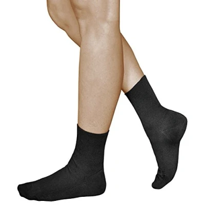 Immagine di vitsocks Calzini senza Elastico Sanitari 98% Cotone Donna (3 PAIA) Non Stringono Morbidi, nero, 35 38