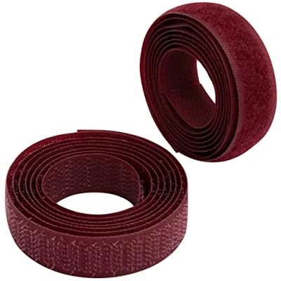 Immagine di Aerzetix C65873 Nastro/rotolo di scratch 16mm 1 metro auto aggrappante organizer/fermacavo striscia aggancio sacchetto indumento cinghia colore: bordò in poliammide e poliestere