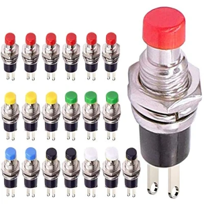 Immagine di VISSQH 30 pcs Mini Interruttore di Pulsante Momentaneo, ON/OFF Utilizzato per il controllo avviamento elettromagnetico contattore relè e altri circuiti elettrici
