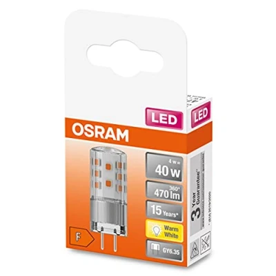Immagine di LEDVANCE 4058075607224, AC32111 LED (monocolore) ERP F (A G) GY6.35 Forma cilindrica 4 W = 40 Bianco caldo (Ø x L) 18 mm 50 1 pz.