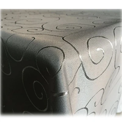 Immagine di JEMIDI Elegante tovaglia ornamentale effetto seta lucida, disponibile in 31 misure e 7 colori, Poliestere, Grau, 160 x 220