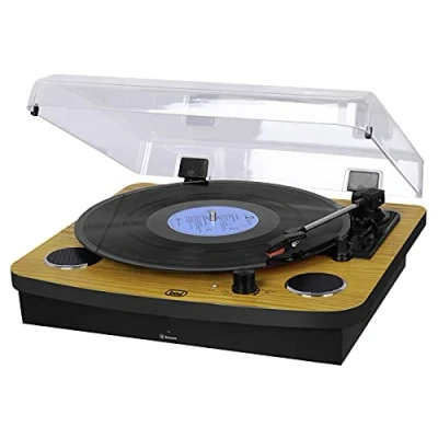 Immagine di Trevi TT 1022 BT Giradischi Stereo con Bluetooth, AUX IN, Uscita Audio RCA e Mobile in Legno