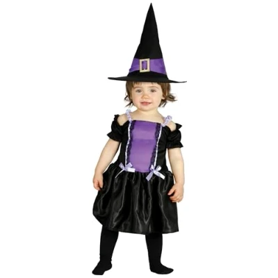 Immagine di GUIRCA Costume Streghetta 6/12 Mesi, Colore Nero e Viola, da 6 a 12, 1