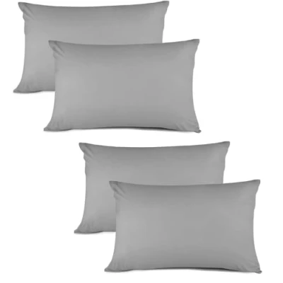 Immagine di Kinfolk Textile Confezione da 4 federe in cotone egiziano a 200 fili (grigio argento)