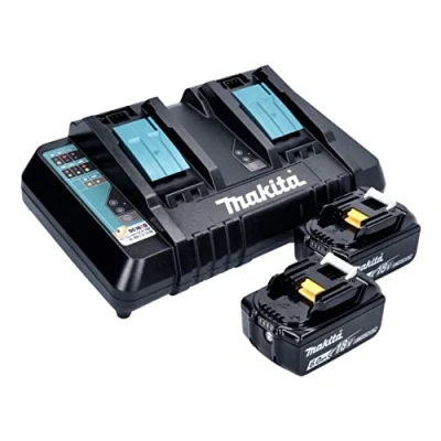 Immagine di Makita Kit Power Source da 18 V, con 2 batterie 6 Ah e doppio caricatore DC RD