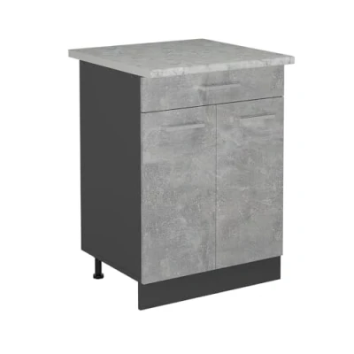 Immagine di Vicco Mobiletto base cucina &quot;R Line&quot;, Calcestruzzo, 60 cm PL Marmo