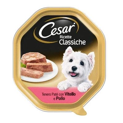 Immagine di Cesar Vaschette 28 x 150 g Umido per cane Ricette Classiche: Vitello e Pollo