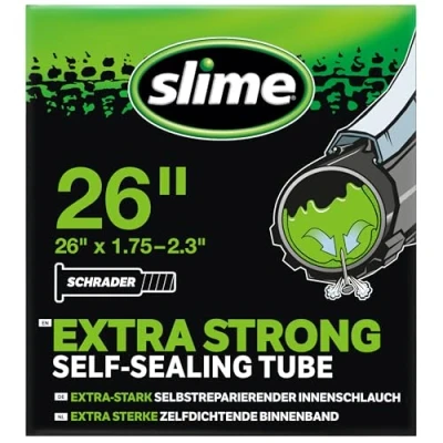Immagine di Slime 30059 Camera d&#039;Aria per Bici con Sigillante Antiforatura, Autosigillante, Prevenire e Riparare, Valvola Schrader, 47/57 559 mm (26&quot;x1,75 2,125&quot;) la confezione può variare