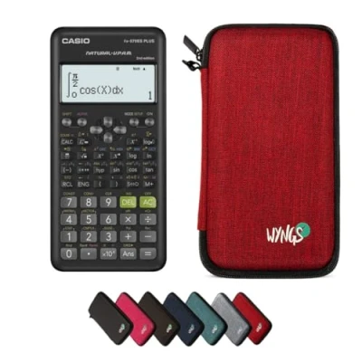 Immagine di Casio fx 570ES Plus 2nd edition incluso una custodia protettiva WYNGS in rosso Pacchetto base