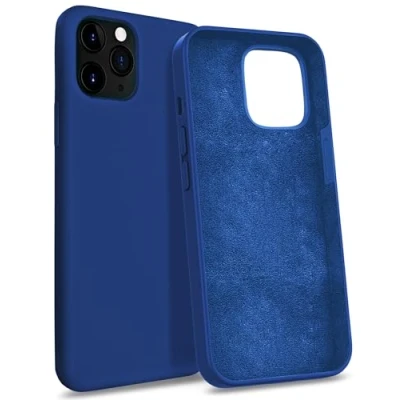 Immagine di MyGadget Custodia per iPhone 11 Pro Hardcase con Strato Microfibra &amp; Cover Silicone Resistente Protezione Antigraffio Antiurto Blu Scuro
