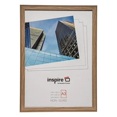 Immagine di Hampton Frames Sorbonne Cornice per foto in plexiglas, effetto legno, formato A3 (30x42 cm), da appendere alla parete