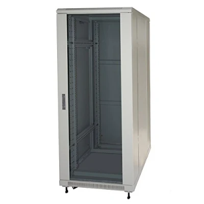 Immagine di ARMADIO RACK PER RETI 19&quot; 22 Unità, dimensioni (A) 1166 (L) 600 (P) mm. COLORE GRIGIO, PORTA VETRO