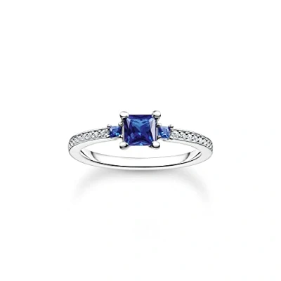 Immagine di Thomas Sabo anello da donna con pietre blu e bianche argento sterling 925 TR2402 166 32