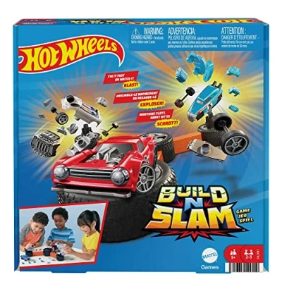 Immagine di Hot Wheels Costruisci e Distruggi, Include Macchinine Costruire, Gioco da 1 a 3 Giocatori, Regalo per Bambini Serate di Fioco in Famiglia, 6+ Anni, HLX91
