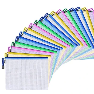 Immagine di 20 Sacchetti di File Cerniera a5 Documento Impermeabile Forte Borsa Come un Progetto Pacchetto Portafoglio Tasche in Plastica con Chiusura Lampo per Viaggio Cosmetici Ricevute