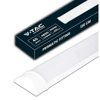 Immagine di V TAC Plafoniera LED Lineare da Soffitto 120 CM 40W con Chip Samsung Lampada Rettangolare 4800 Lumen IP20 per Parete, Garage, Negozio Tubo Luce 6400K Bianca Fredda