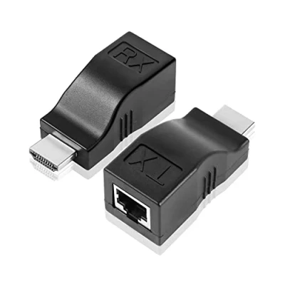 Immagine di YAODHAOD Extender HDMI, convertitore ripetitore cavo di rete da HDMI a RJ45, tramite rame puro CAT5e/CAT6, può estendersi fino 30 m, Sostegno HDTV PS4 STB 4K 2K