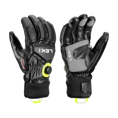 Immagine di Leki Guanti Griffin Tune 3D Boa, Black Graphite Ice Lemon, EU 8