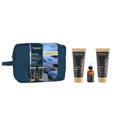 Immagine di L&#039;Erboristica Athena&#039;s Cofanetto con Balsamo Dopobarba Lenitivo Idratante 100 ml, Siero Viso Acido Ialuronico Liftante e 30ml, Shampoo Doccia Energizzante Rinvigorente, Made in Italy
