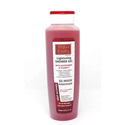 Immagine di First Lady Gel doccia schiarente per la pelle, 750 ml, con niacinamide e vitamina C, igienico pulito