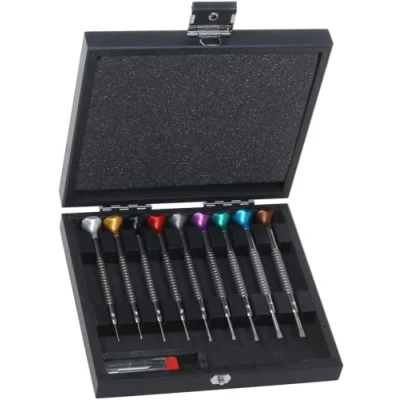 Immagine di KD89 Horotec MSA01.218 A Set di 9 cacciaviti per orologi in confezione legno., multicolore