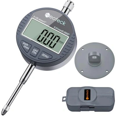 Immagine di Neoteck DTI LCD Comparatore Centesimale Digitale 0.01/0.0005&#039;&#039; Indicatore Calibro di Precisione 0 25.4mm/1&#039;&#039; Elettronico Pollice/Metrica Professionale