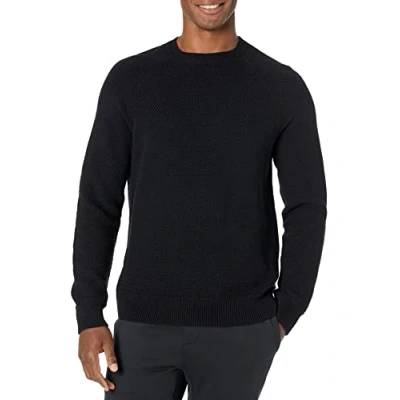 Immagine di Amazon Essentials Maglione girocollo in cotone testurizzato vestibilità oversize Uomo, Nero, XXL