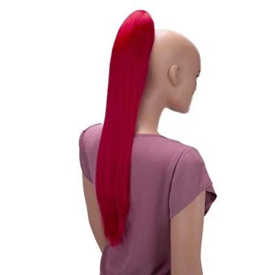 Immagine di CAISHA 60cm Coda Capelli Stella Con Pinza Lungo Extensions Finta Per Donna Liscio Rosso H636