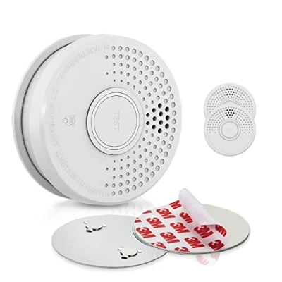 Immagine di SHD OneConcept Rilevatore di Fumo per Casa, Sensore e Supporto Magnetico, Allarme Antincendio a Ottico, Funzione Test Mute, Fumo, Fumi Risposta Rapida, Set da 3