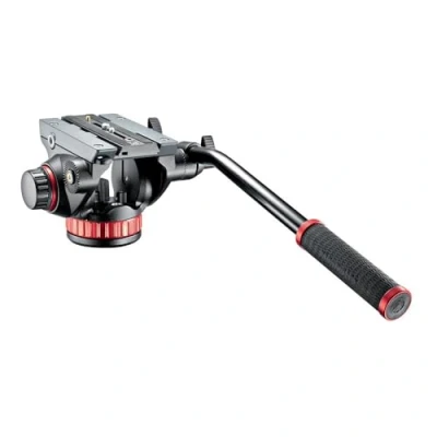 Immagine di Manfrotto 502 Testa Video in Alluminio con Base Piatta, Controbilanciamento Fisso, Attacco Easy Link, per Foto/Videocamere Compatte fino a 7kg, MVH502AH