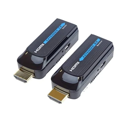 Immagine di PremiumCord Extender HDMI Fino a 50 m Via Cavo Patch Cat6 / Cat6a Cat7, Alloggiamento in Metallo, Compatibile con Full HD 1080p 60Hz, Non compresso, Senza latenza