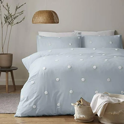 Immagine di Appletree Lynton Set Copripiumino, Cotone, Uovo D&#039;Anatra/Bianco, Single