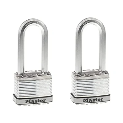 Immagine di Master Lock M5XTLJ Magnum Lucchetto in acciaio laminato, confezione da 2, colore: argento, 2