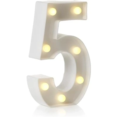 Immagine di Lampada decorativa a LED con lettere dell&#039;alfabeto e numeri, per casa, feste di compleanno, eventi, luci notturne, 22 cm (5)