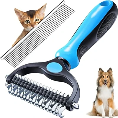 Immagine di BELSVOR Spazzola per cani gatti, 17+9 denti, Rastrelli toelettatura e a pelo lungo aprire i nodi, con pettine