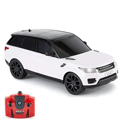 Immagine di CMJ RC Cars Range Rover Sport Remote Control Car Scala 1:24 con luci LED funzionanti, Supercar radiocomandata (Bianco)