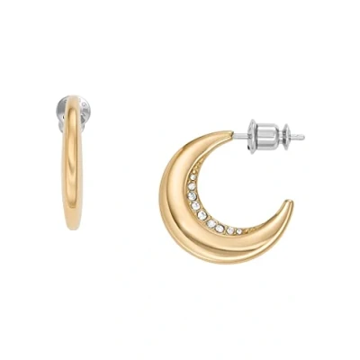 Immagine di Skagen Orecchini da donna in acciaio inossidabile o semi preziosi con chiusura a scatto sul retro, Oro Spazzolato
