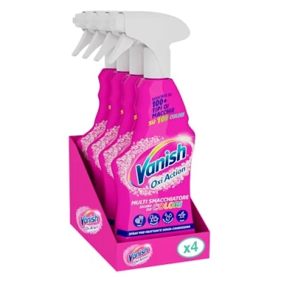Immagine di Vanish Oxi Action Multi Smacchiatore Spray Pre Trattante Senza Candeggina, 4 Confezioni da 725 ml di Candeggina