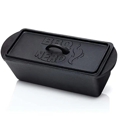 Immagine di BBQ Nerd© Stampo piccolo per pane, 3 l, in ghisa, con coperchio, forno, barbecue, fuoco, pane olandese