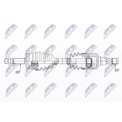Immagine di NTY NPW ME 124 Albero motore / Semiasse Assale anteriore Sx 624 75 SMART: Forfour I